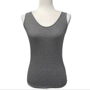 New York & Company Gray Jeweled Tank Top Size XS